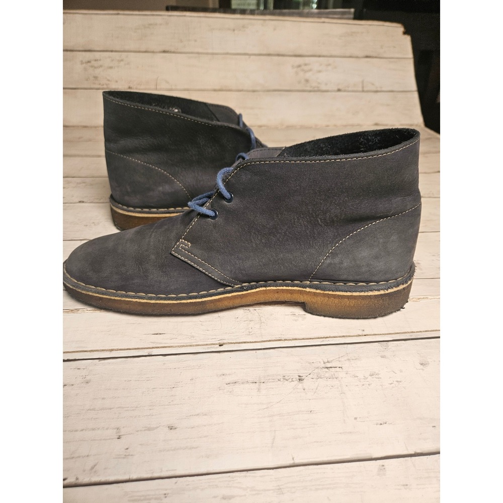 Clarks Originals Mens Desert Boots Navy Blue Suede Chukka Crepe Sole 11 M 63687
